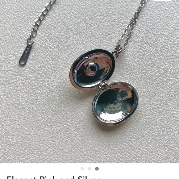 Jewelry - Elegant Pink and Silver Pendant Necklace